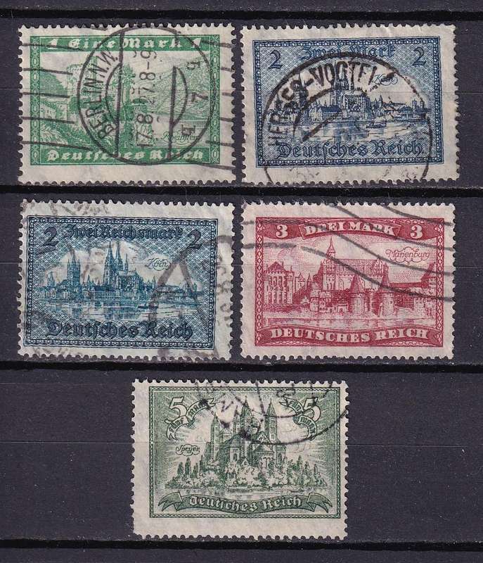 Germany 1924 Rheinstein set , used         (SG 376-379, CV £26)