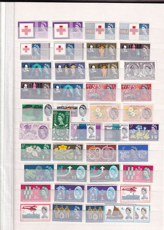 Stamp album blue x 16 pages with some GB stamps , good used condition