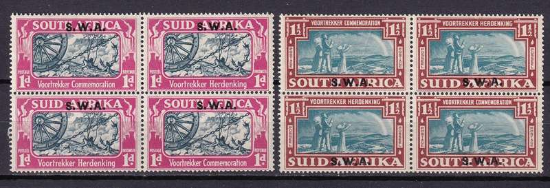 SWA 1938 Voortrekker Commemoration set in B4, MNH              (SACC 136-137, CV R 1000)