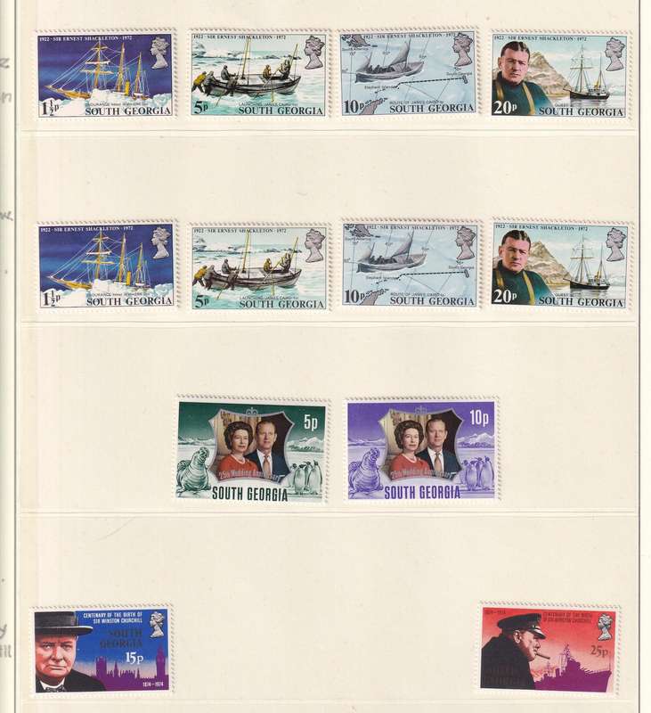 Falkland Islands SOUTH GEORGIA QE 1972-78 sets , MNH & MLH            (2 x SCANS,SG 32>, £20)