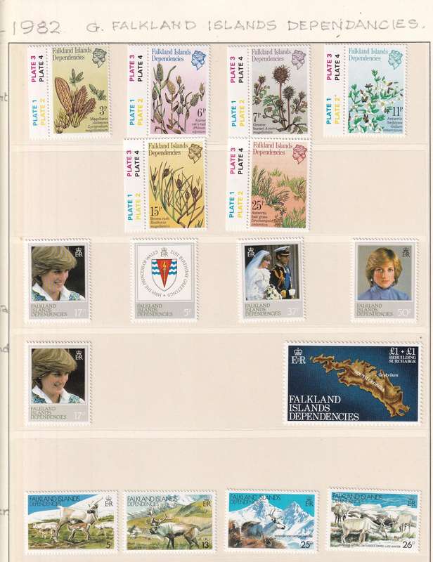 Falkland Islands Dependencies QE 1980-1991 sets , MNH  & MLH        (5 X SCANS, SG 95>)
