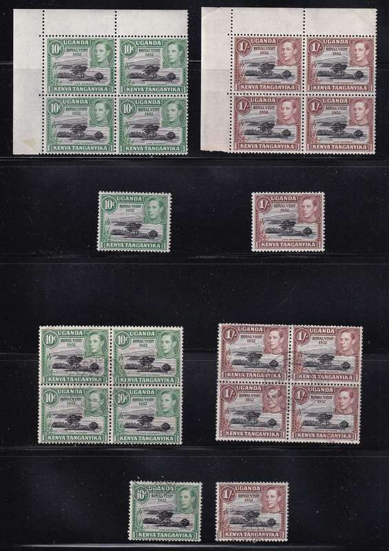Kenya Uganda Tanganyika (KUT) 1952 KG VI Royal Visit set in B4, M/H & used      (SG 163-164 )