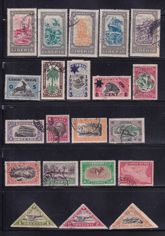 Liberia part sets, used           (faults, 2 x SCANS)