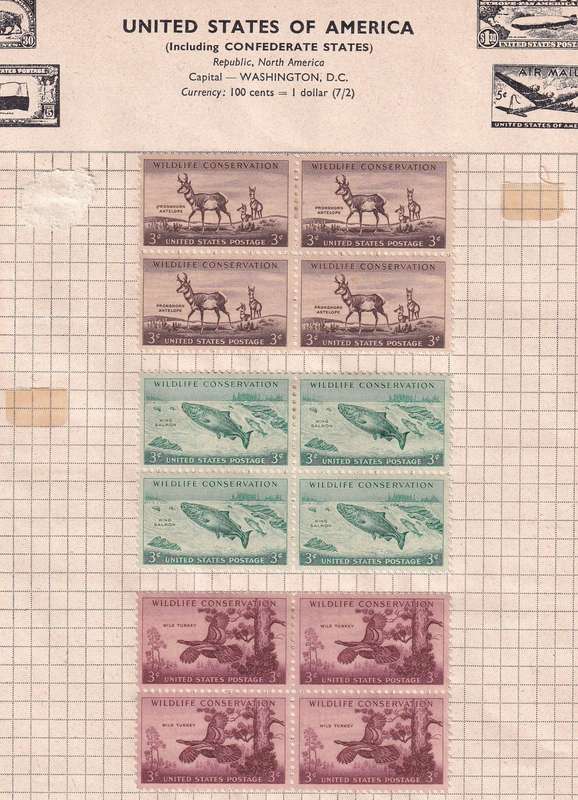 USA clearance lot , used         (5 x scans, note stamp adherence on last page)