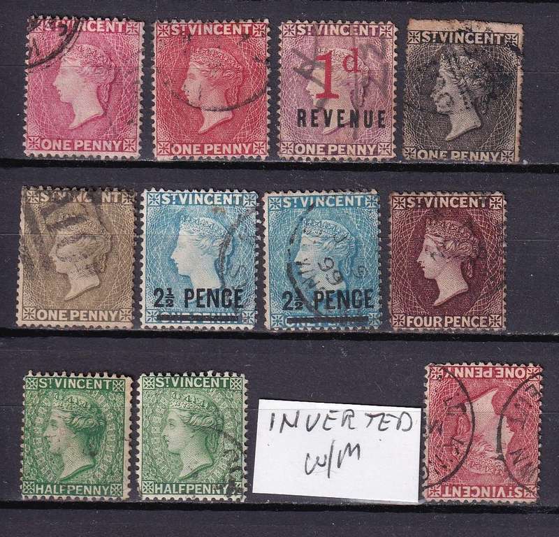 St Vincent QV part sets unsorted, used