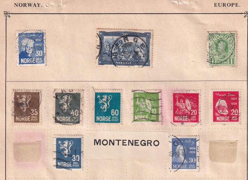 Norway sets and part sets, used                           (4 x SCANS, some stamps adherence to pages