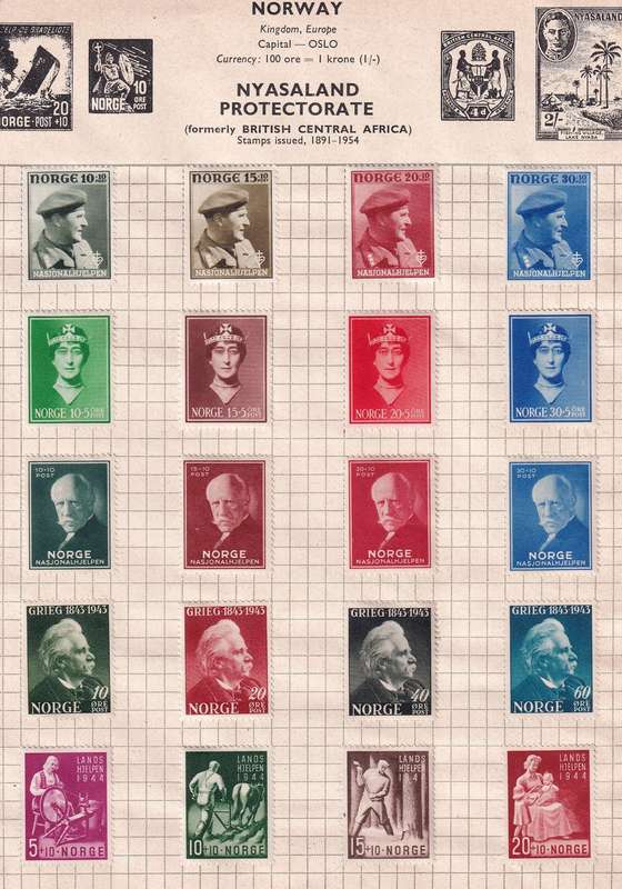 Norway sets and part sets, used                           (4 x SCANS, some stamps adherence to pages