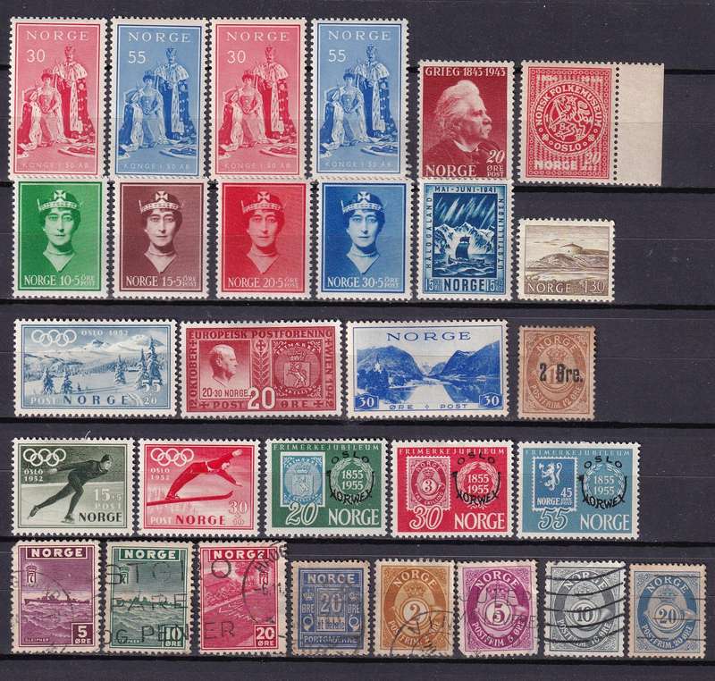 Norway sets and part sets, used                           (4 x SCANS, some stamps adherence to pages