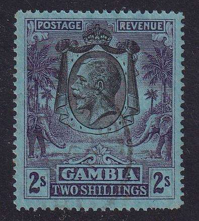 Gambia KG V 1922-29 2s purple blue . used           (SG 136)
