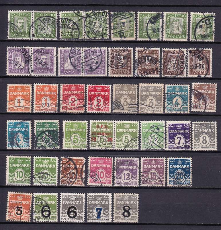 Denmark 1875 >early part sets (postmarks lots), used           ( 3 x SCANS)