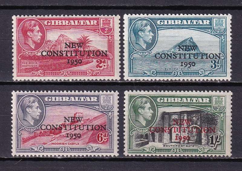 Gibraltar 1950 KG VI New Constitution sets , MNH           ( SG 140-143)