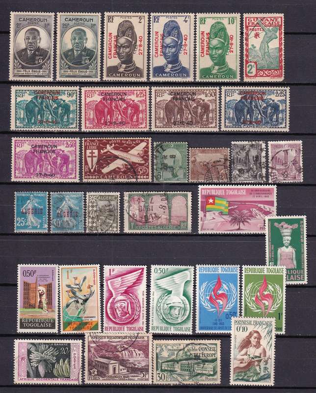 France and colonies part sets, M/H & used                 (10 X SCANS)