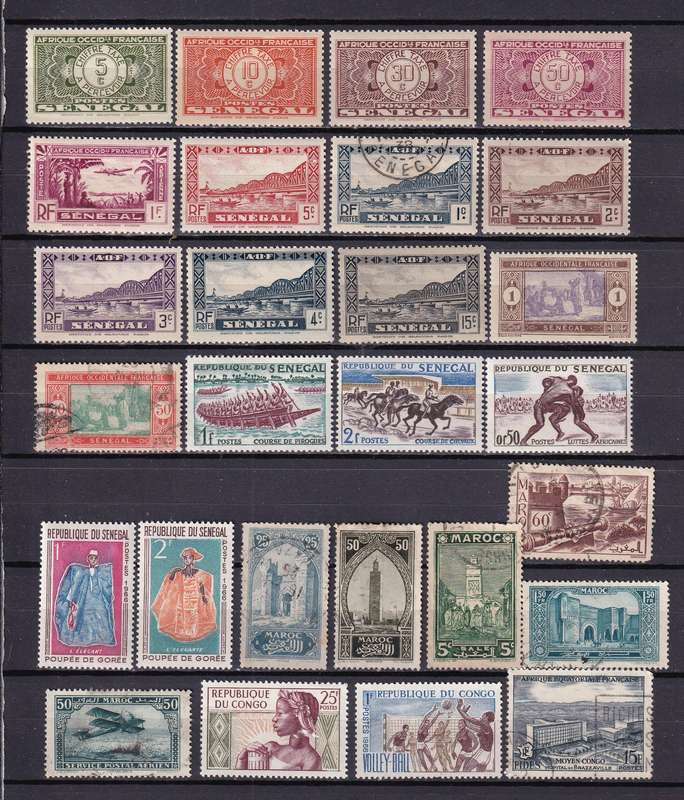 France and colonies part sets, M/H & used                 (10 X SCANS)