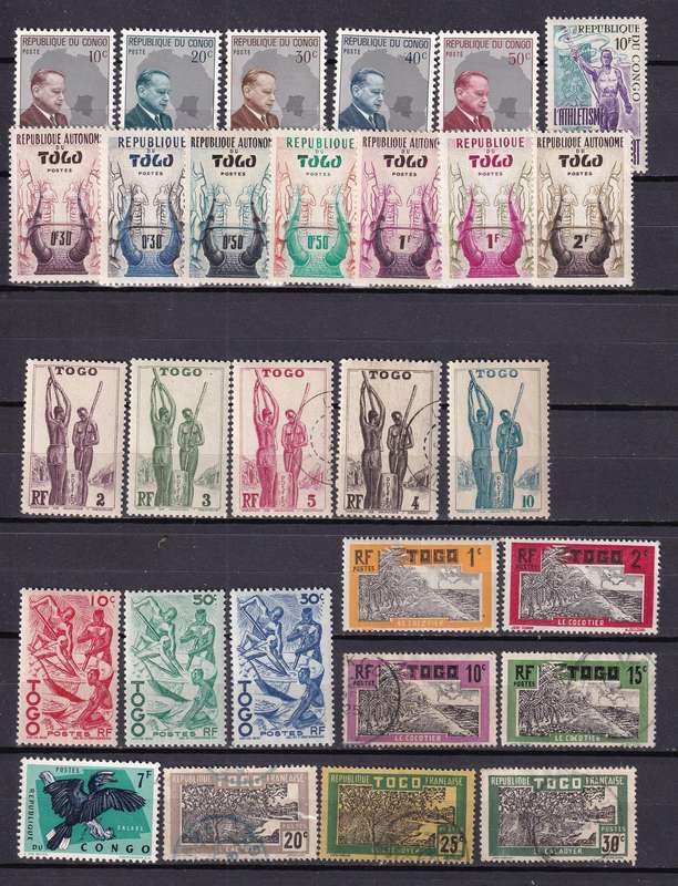 France and colonies part sets, M/H & used                 (10 X SCANS)