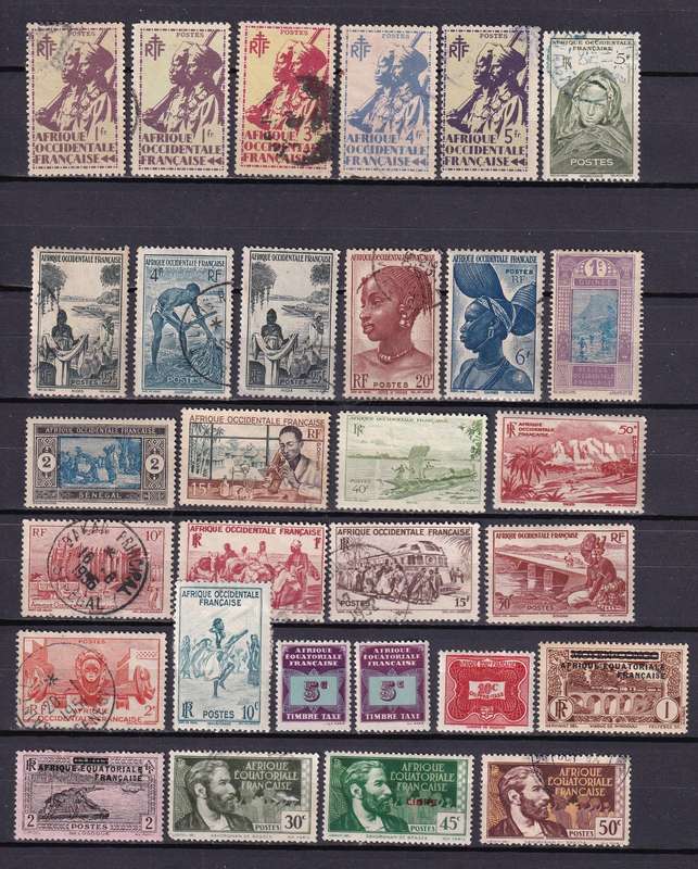 France and colonies part sets, M/H & used                 (10 X SCANS)