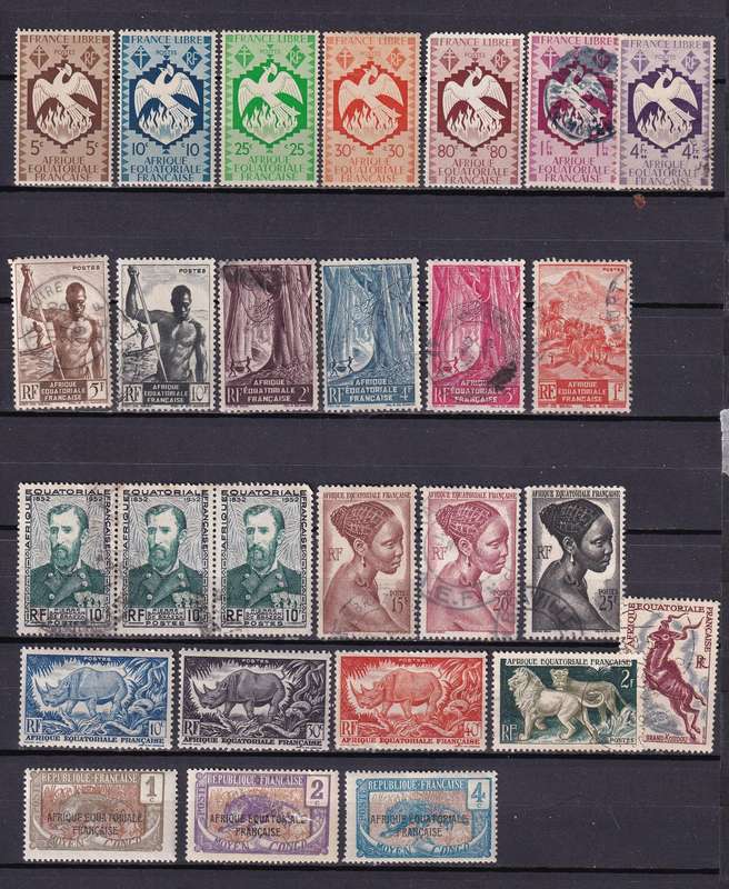 France and colonies part sets, M/H & used                 (10 X SCANS)