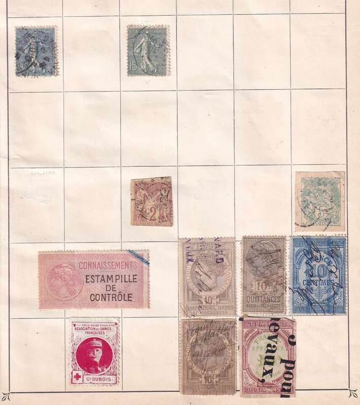 France sets and part sets , M/H & used             (15 X SCANS, some stamps adherence on pages))