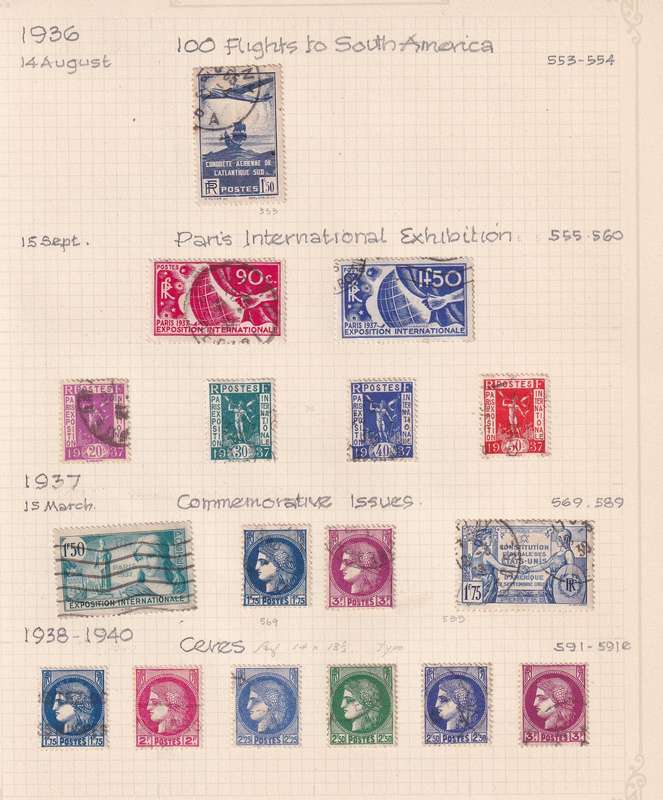 France 1927-1961 sets & part sets, M/H & used                        ( 24 page collection)