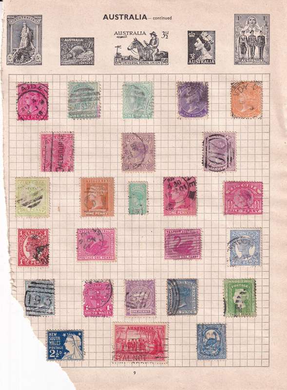 Australia states (Victoria, Tasmania, Queensland NSW ext) part sets, used       (3 x  SCANS)