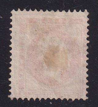 Norway 1856 King Oscar I 8s lake , used                   (SG 11, CV £27)