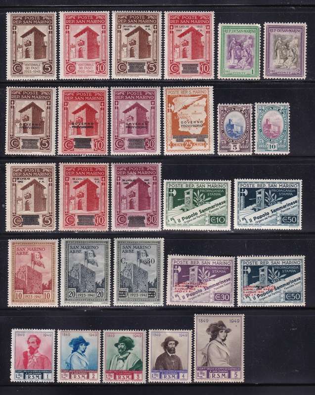San Marino part sets, M/H                  (4 X SCANS)