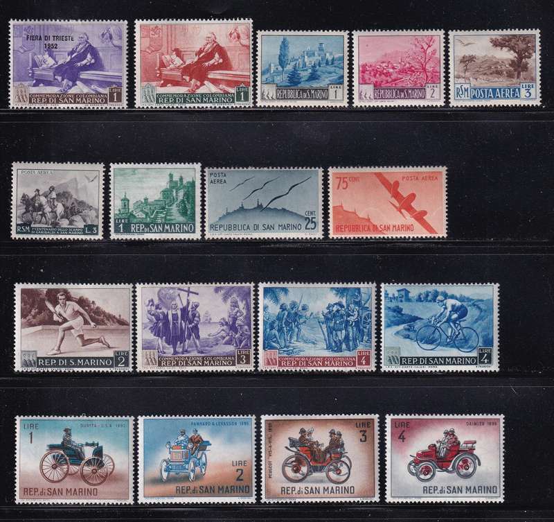 San Marino part sets, M/H                  (4 X SCANS)