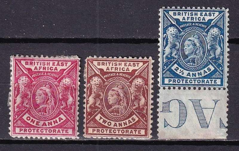 British East Africa 1896-1901 QE part sets, M/H             (SG 66,67,68 , CV £45 )