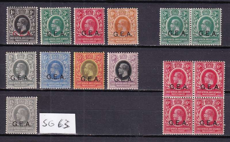 Tanganyika British German East Africa (G.E.A.) 1917-21 Part set, M/H        (SG 45>)