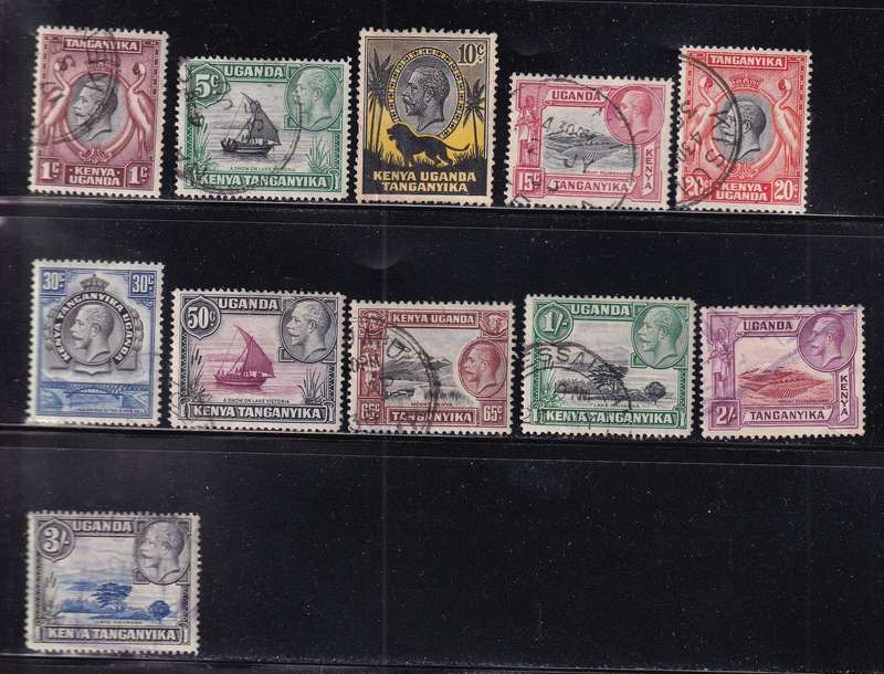 Kenya Uganda Tanganyika (KUT) 1935-37 KG V part set , used       (SG 110-120, CV +£25)