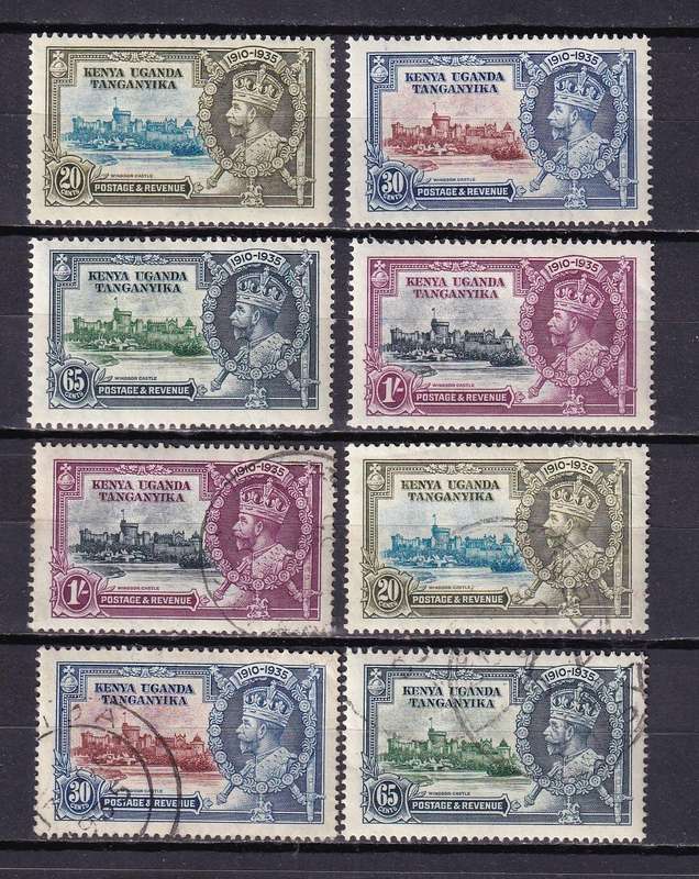Kenya Uganda Tanganyika (KUT) 1935 KG V Silver Jubilee sets , M/H & used (SG 124-127, CV £1)