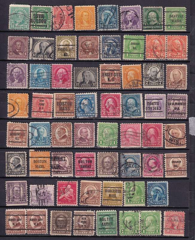 USA postmark lot , used                     ( 7 x SCANS)