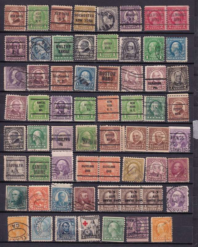 USA postmark lot , used                     ( 7 x SCANS)