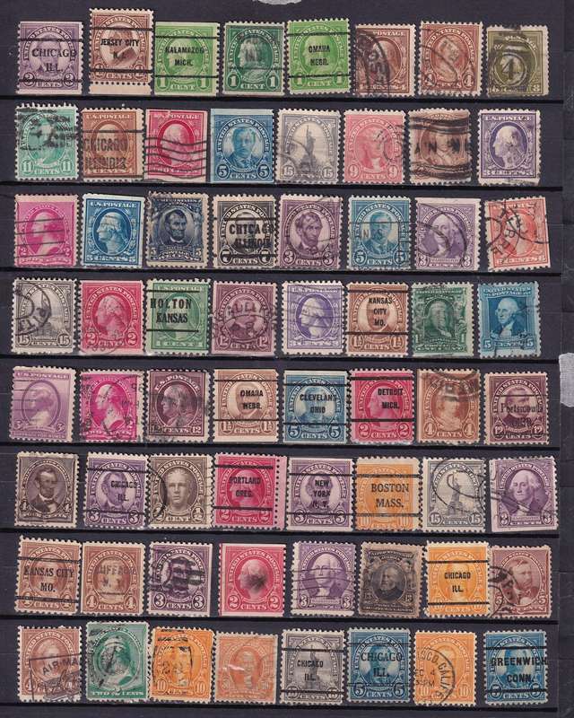 USA postmark lot , used                     ( 7 x SCANS)
