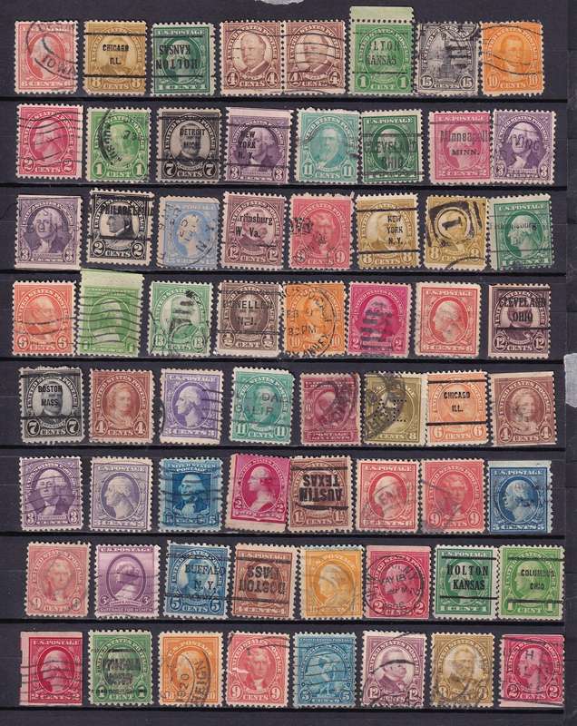 USA postmark lot , used                     ( 7 x SCANS)