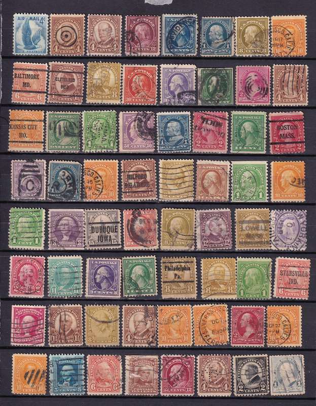 USA postmark lot , used                     ( 7 x SCANS)