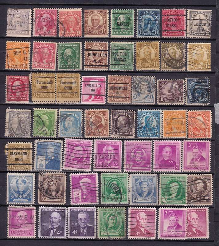 USA postmark lot , used                     ( 7 x SCANS)