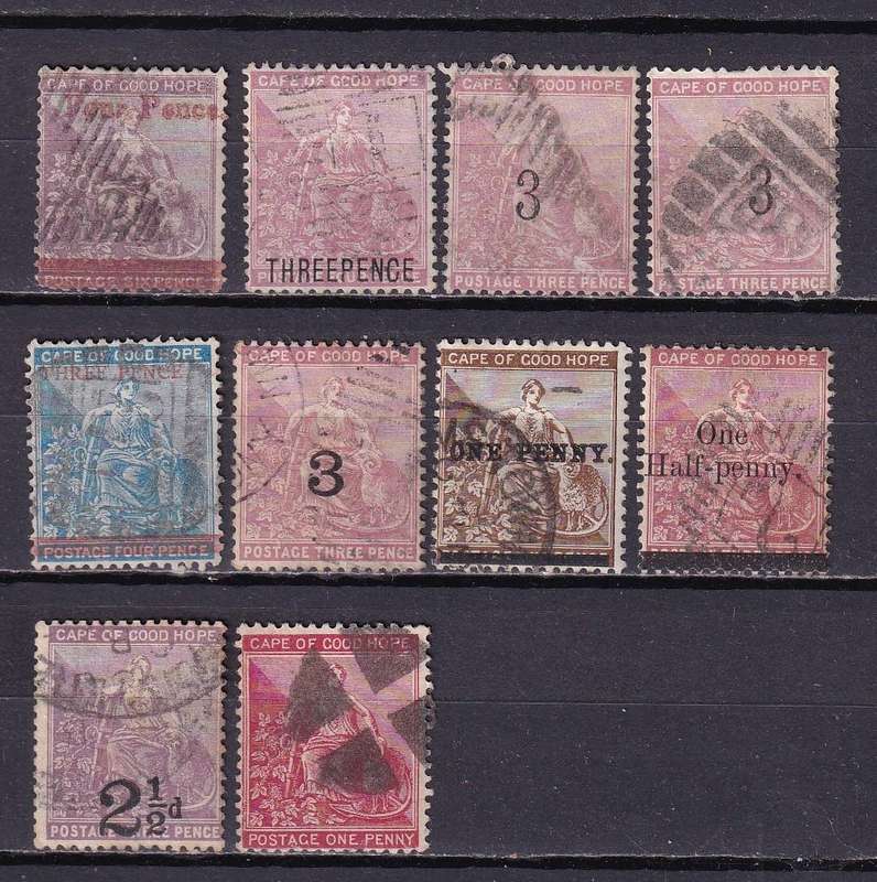 Cape of Good Hope 1868> lot , used    (SACC 22>)
