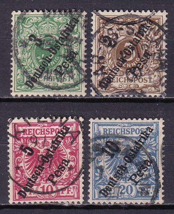 German East Africa 1896 surcharged part set ( No W/M) , used