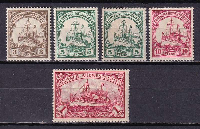 German South West Africa 1906 part Yacht set (Lozenges), M/H       (SACC 26>)