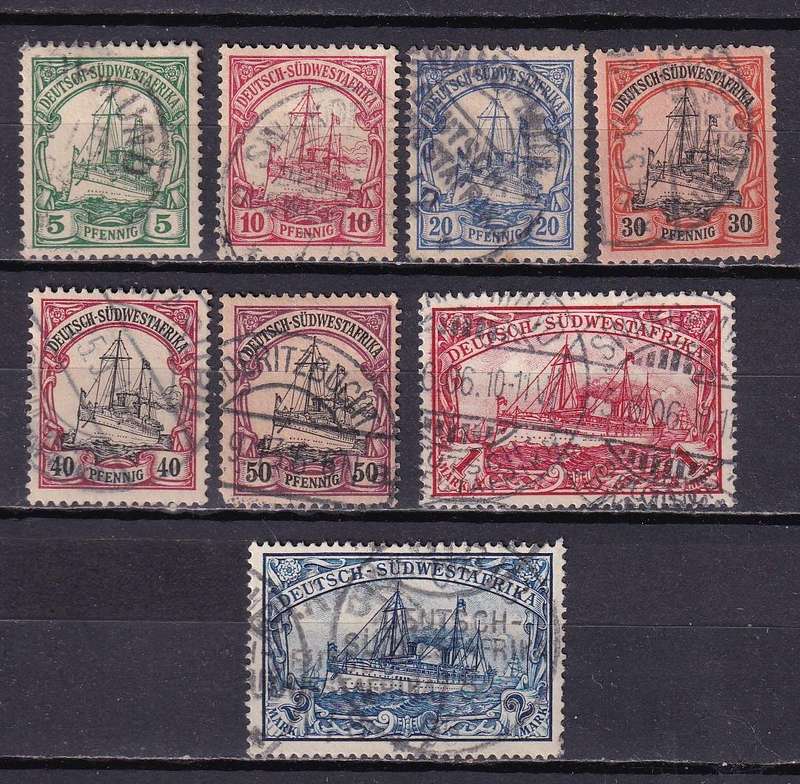 German South West Africa 1901 part Yacht set (No W/M), used      (SACC 13>)