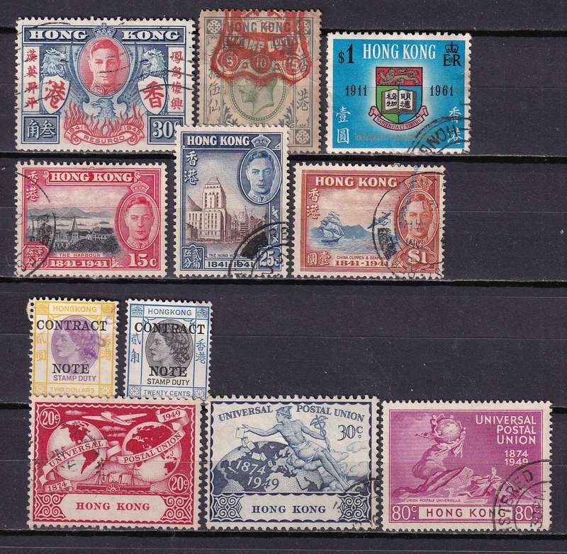 Hong Kong KG V & KG VI part sets , used