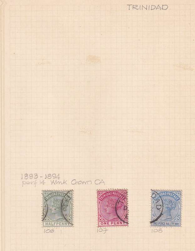 Trinidad 1883> QV part sets, used               (SG 106> 3 X SCANS)