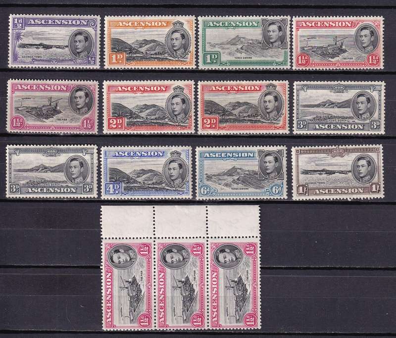 Ascension 1938 KG VI part set (Perf on back) , MLH          (SG 38>>, CV +£120)