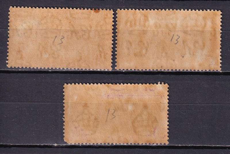 Ascension 1938 KG VI 2/6, 5s,10s (Perf 13) , M/H             (gum toning , SG 45c,46a,47a, CV £115)