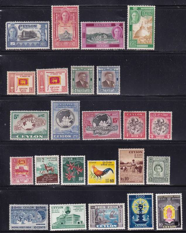 Ceylon 1947> KG VI part sets, M/H                (SG 402>)