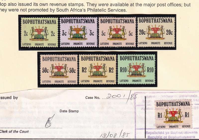 Bobhuthatswana 1988 Arms revenues on deed, MNH & used              (BF 1>)