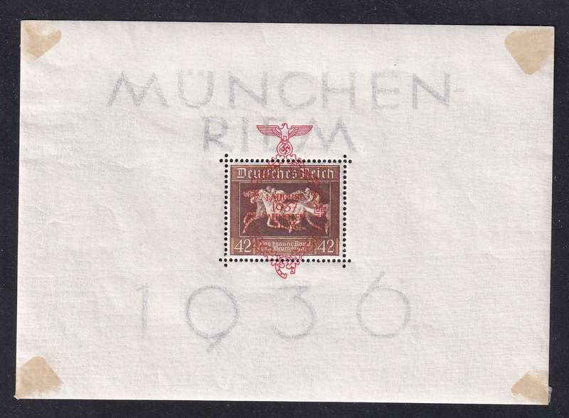 Germany 1936 WW2 3rd Reich Munich Riem Horse Race mini sheet , M/H