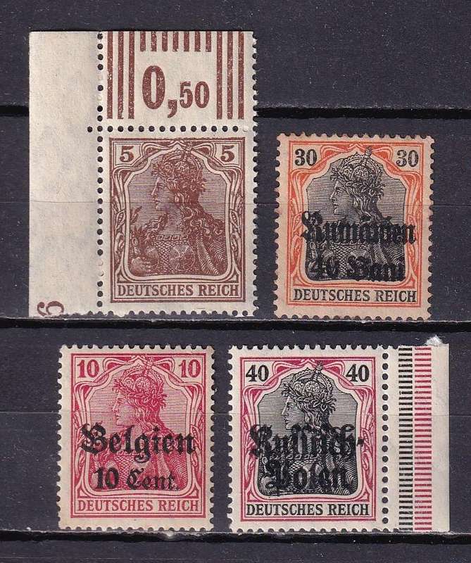 Germany Germania overprinted lot, M/H