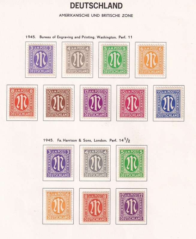 Germany 1945 Anglo American government sets, M/H         ( 2 x SCANS)
