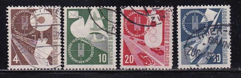 Germany (West) 1953 Transport complete set , used           (SG 1093-1096, CV £38)